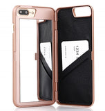 Dual Layer Wallet Mirror Case for iPhone